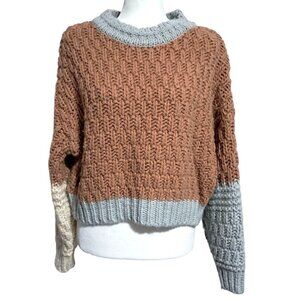 Universal Thread Multicolor Chunky Knit Cropped Sweater XL Slouchy Womens Pullov